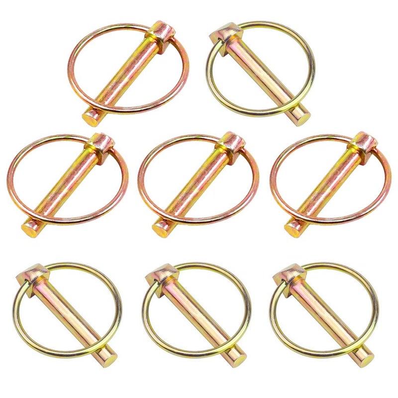 lasenersm 8 Pieces Pin Size 5/16" x 1-3/4" Heavy Duty Linch Pin Lock Pin Clips Tractor Lynch Pin Lynch Pin Fastener Assortment Kit for Farm Tractors Trailers Trucks Mowers Trolley Horsebox - Image 1